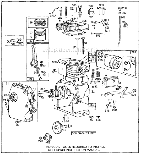 Page A Diagram and Parts List for 81200SERIES  Briggs and Stratton Engine